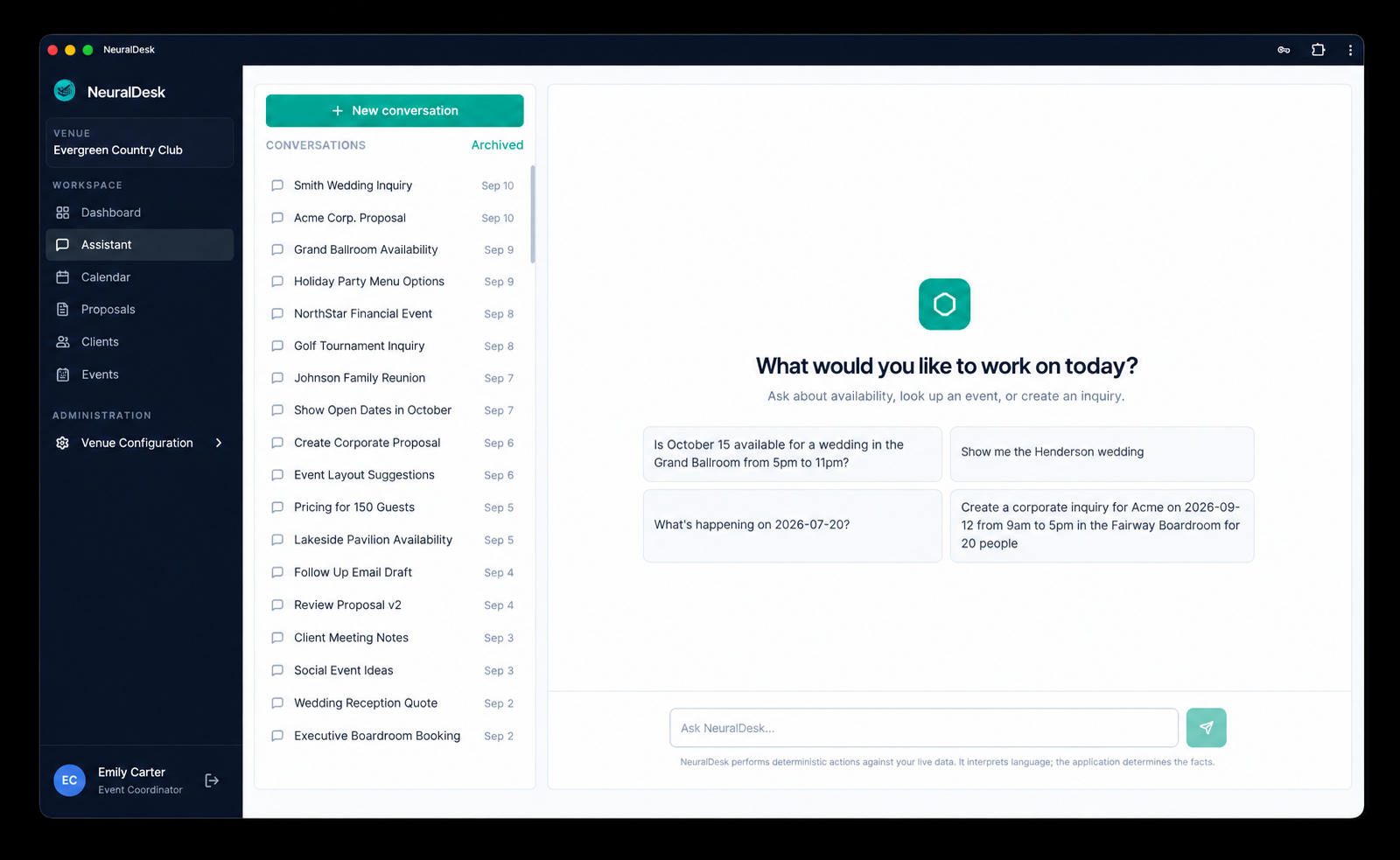 NeuralDesk AI assistant